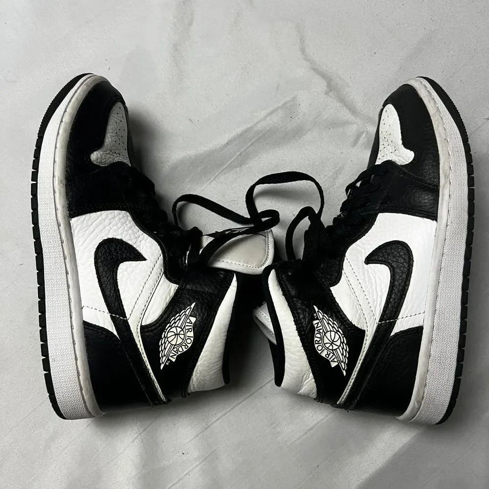 Nike Air Jordan 1 High Mid Homage Black White Split Basketball Shoes Youth Sz 5Y